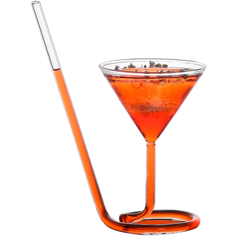 Spiral Straw Molecular Cocktail Glass