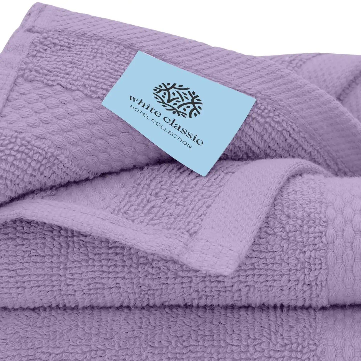 Luxury Washcloths for Bathroom Hotel Spa Bulk Set of 12 Lavender 13x13 Inch