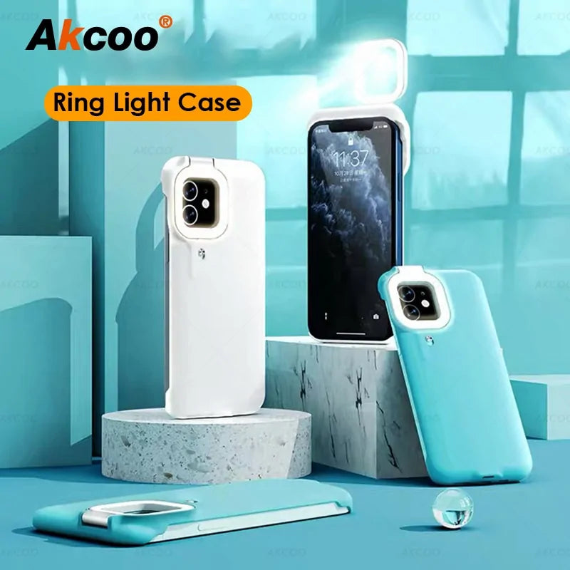 iPhone Ring Light Case with Flash LED Fill Light