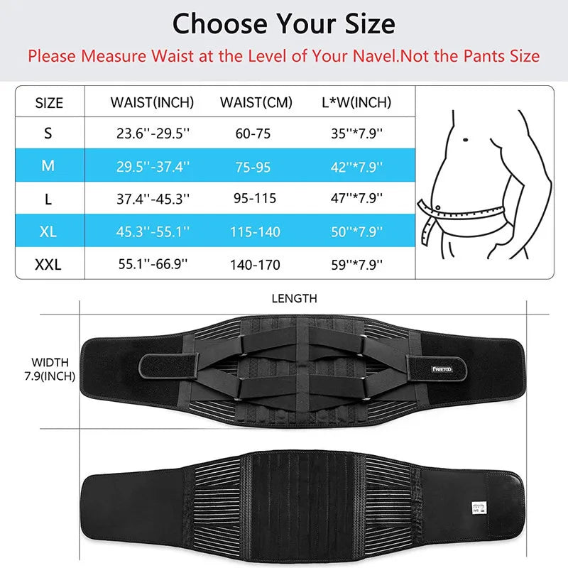 Double Pull Back Lumbar Support Belt Waist Orthopedic Corset Men Women Spine Decompression Waist Trainer Brace Back Pain Relief