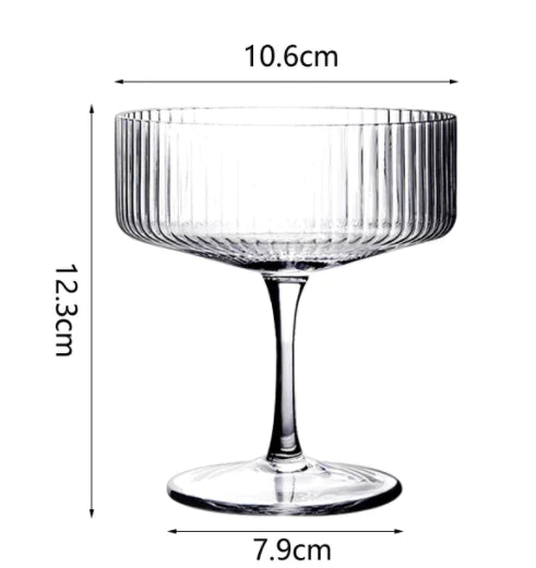 Luxury Vertical Striped Cocktail Glass