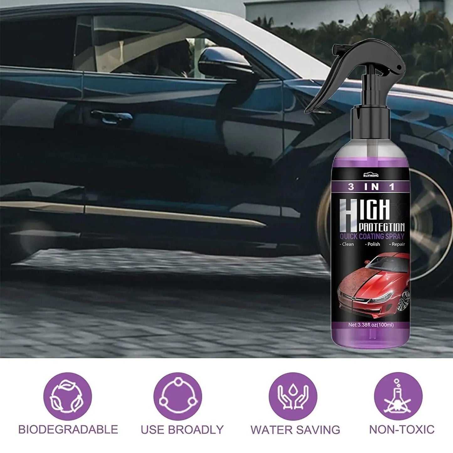 3-in-1 Car Shine/ Scratch Spray