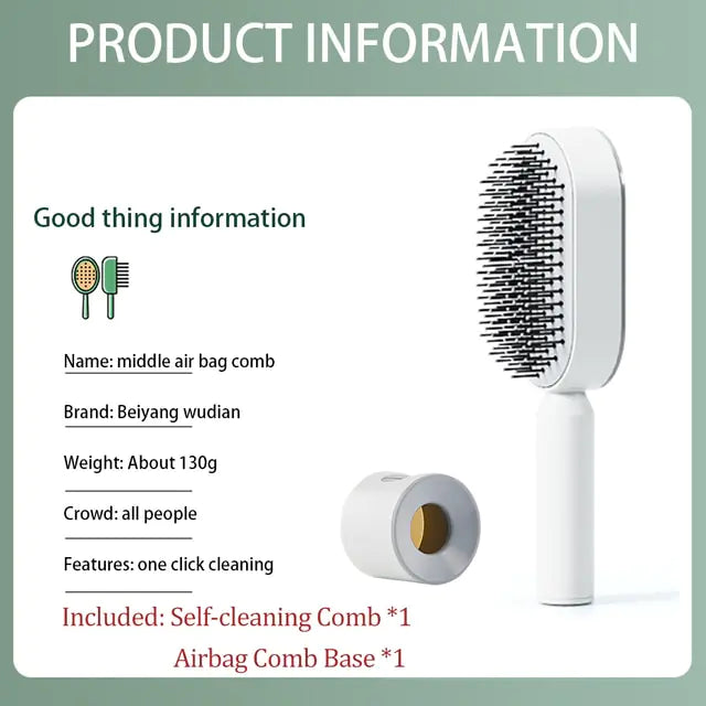 New One-key Self-cleaning Fine Teeth Hair Brush