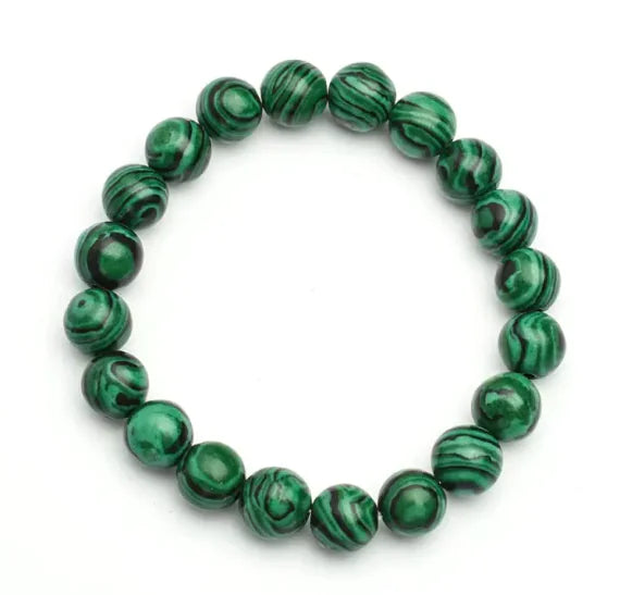 Emerald Glow Malachite Circle Bracelet