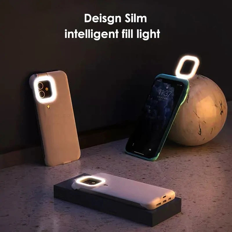 iPhone Ring Light Case with Flash LED Fill Light