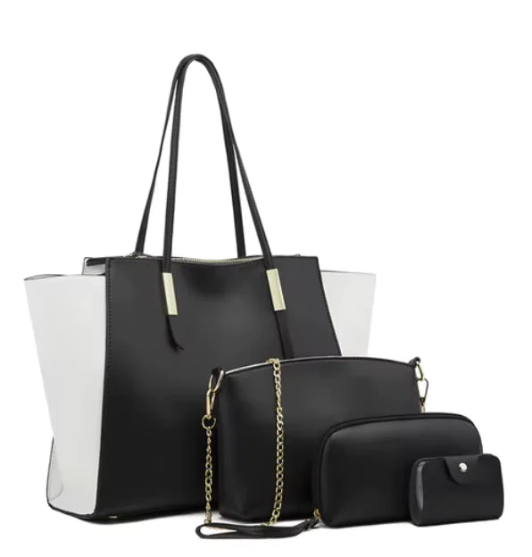 Luxe4 Women's 4-Piece PU Vegan Leather Bag Set