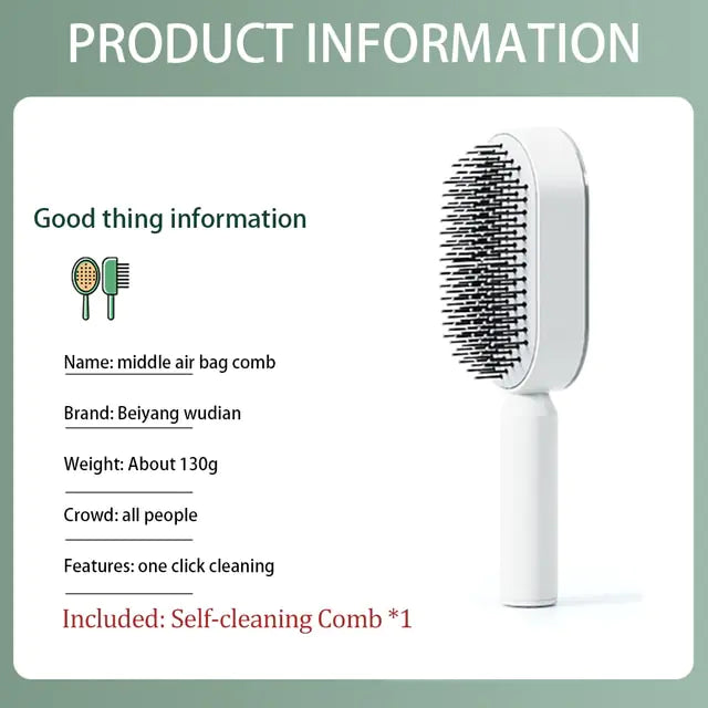 New One-key Self-cleaning Fine Teeth Hair Brush