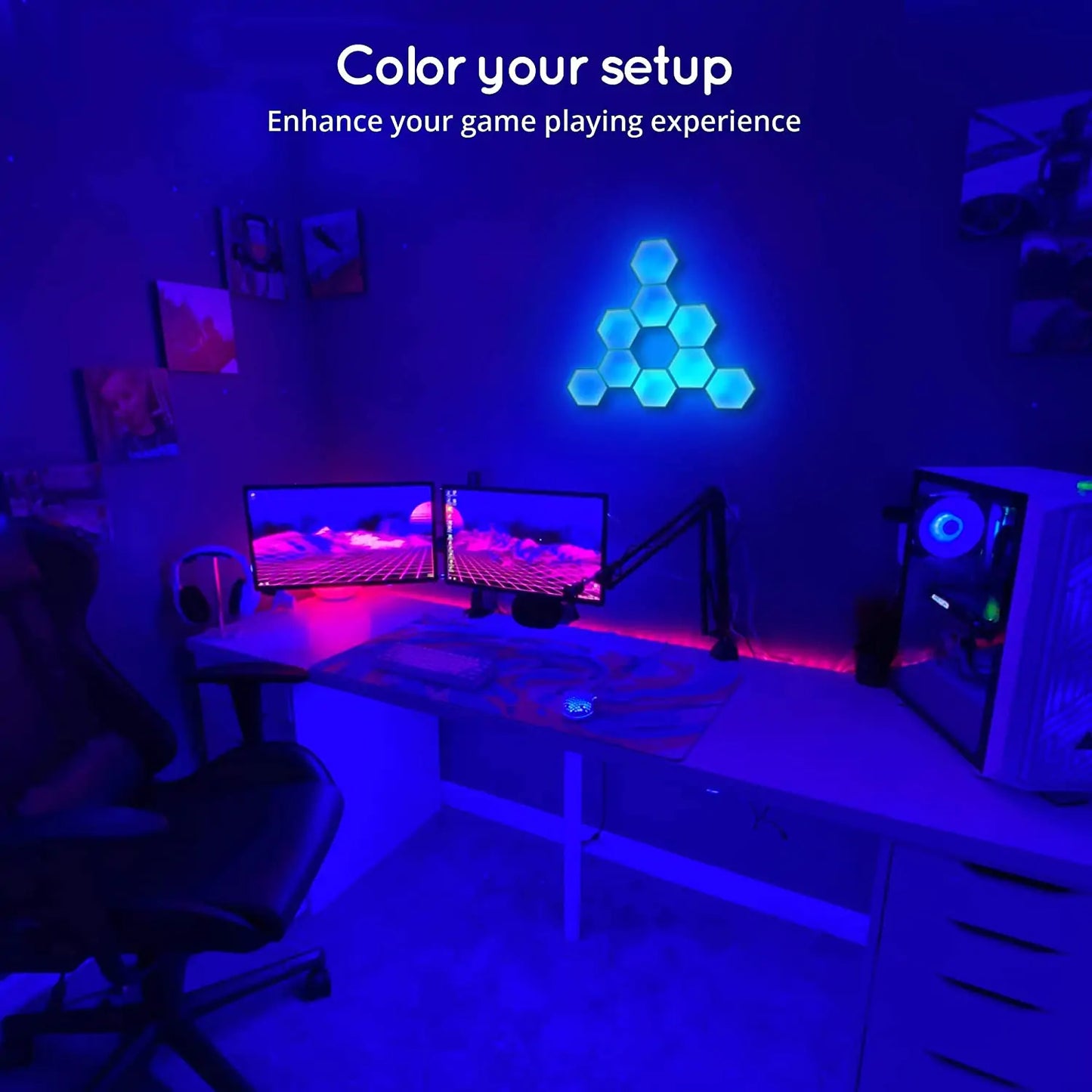 LED Hexagon Wall Light Indoor RGB Night Light