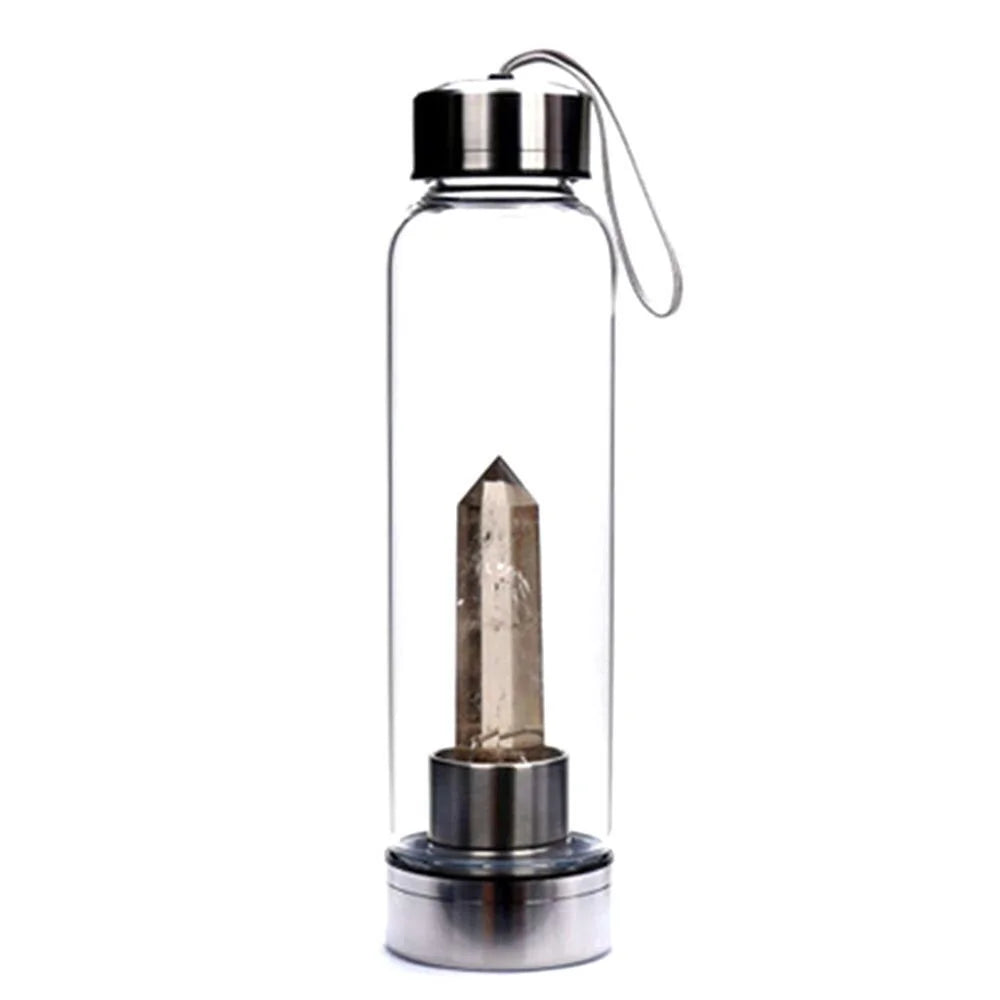 500ML Crystal Water Bottle Glass - Crystals Only