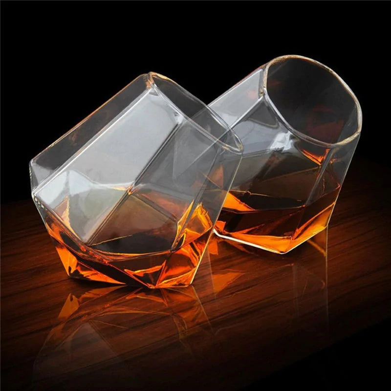 Creative Round Mouth Transparent Diamond Whiskey Glass