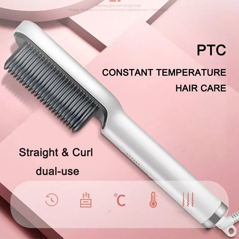 Electric Heated Hair Straightener Brush