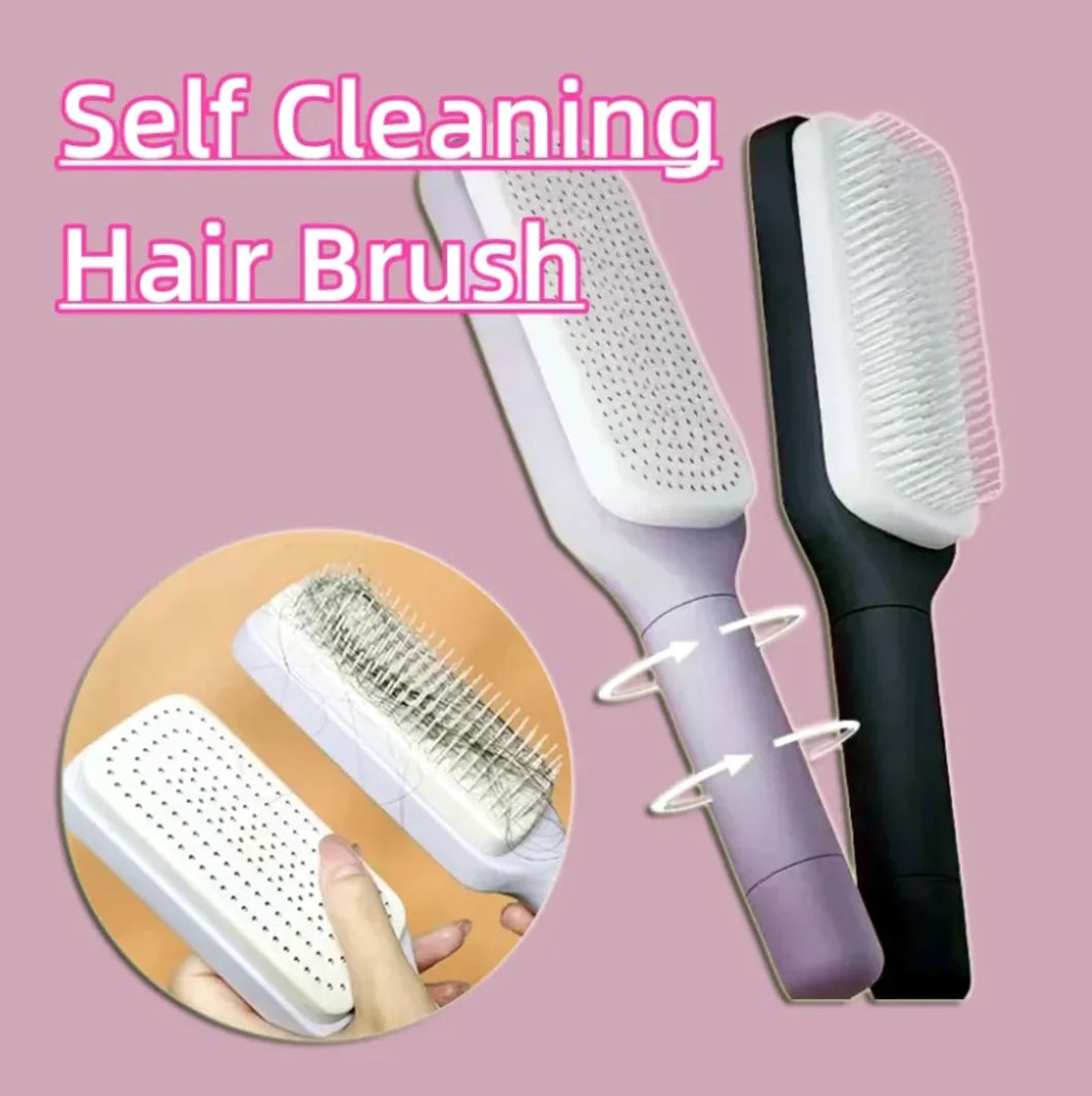 4-in-1 Self-Cleaning Hairbrush