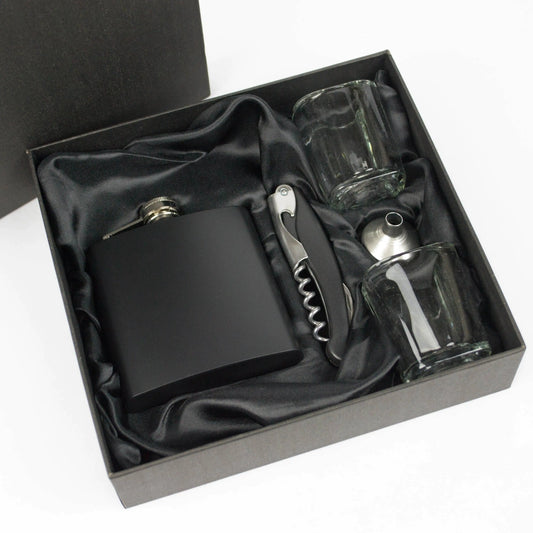 Flask Gift Set - Black