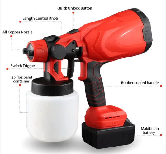 Electric Spray Gun High Pressure Automatic Apray Paint Portable Handheld Paint Watering Spray Gun